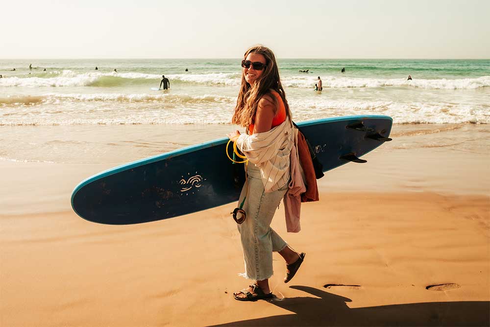 Happy surfer girl